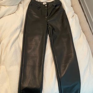 Black vegan leather Wilfred aritzia pants